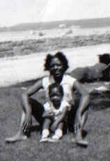 Lois with mom Blanche Chandler at age 3, photo taken in Roosevelt Park, Oyster Bay, L.I. in 56.